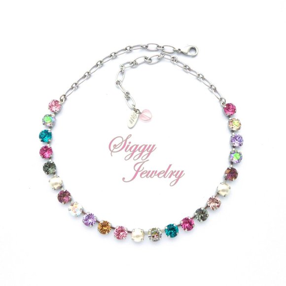 Swarovski Crystal and Pearls Colorful Necklace - Picture 1 of 8